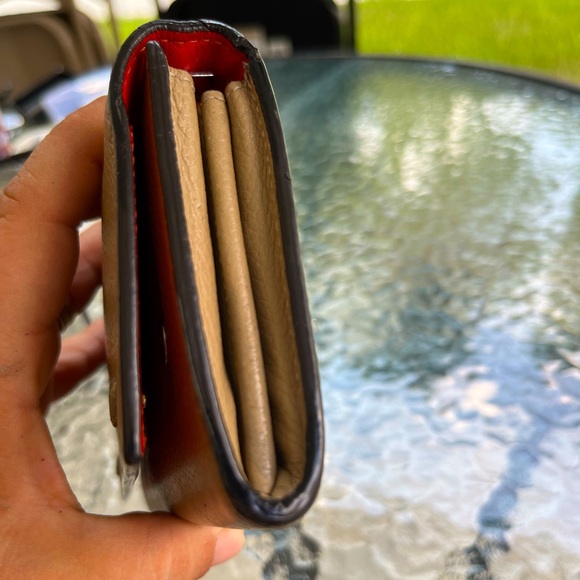 EUC Celine Long Snap Wallet Taupe With Red Interior - Picture 14 of 16